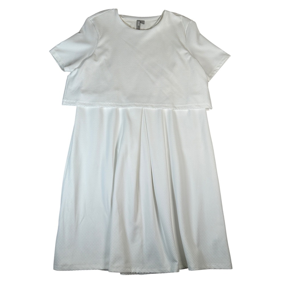 ASOS Maternity Nursing‎ White Texture Layer Dress Short Sleeve 14 Breastfeeding